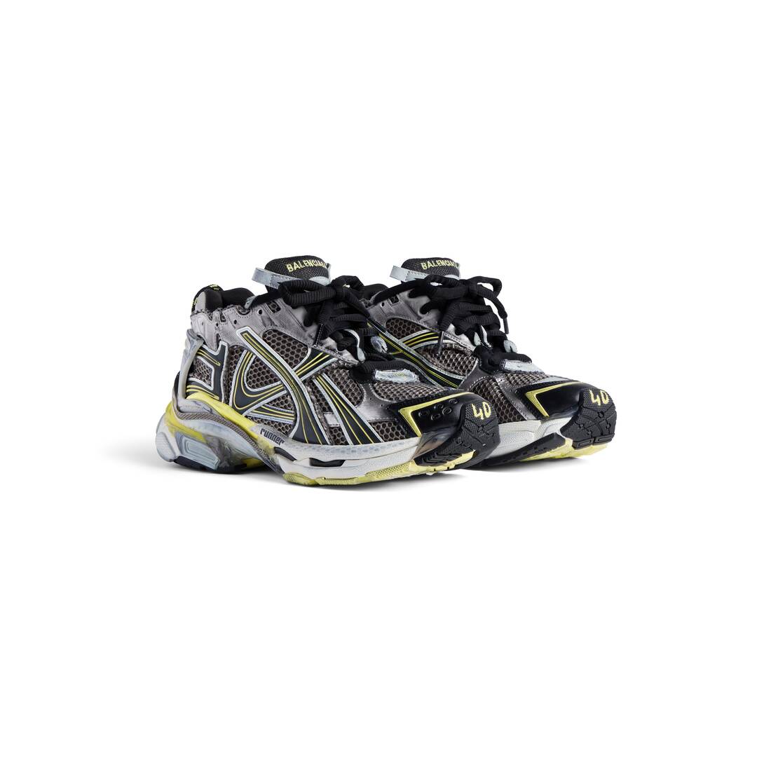Men’s Runner Sneaker  in Grey/yellow/white - Image 2